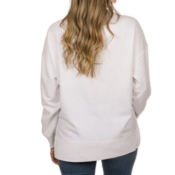 ACDC Graphic Print Rock Band Fleece Sweatshirt White XXL Women Pullover NEW - Picture 3 of 5